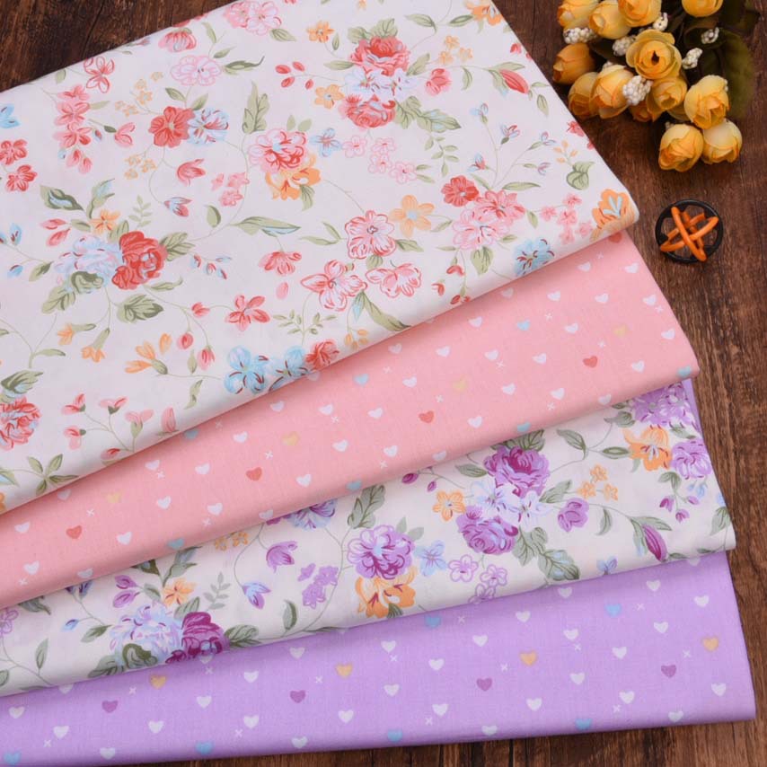 Baby Products Organic - 보라색 핑크 꽃 능 직물 코