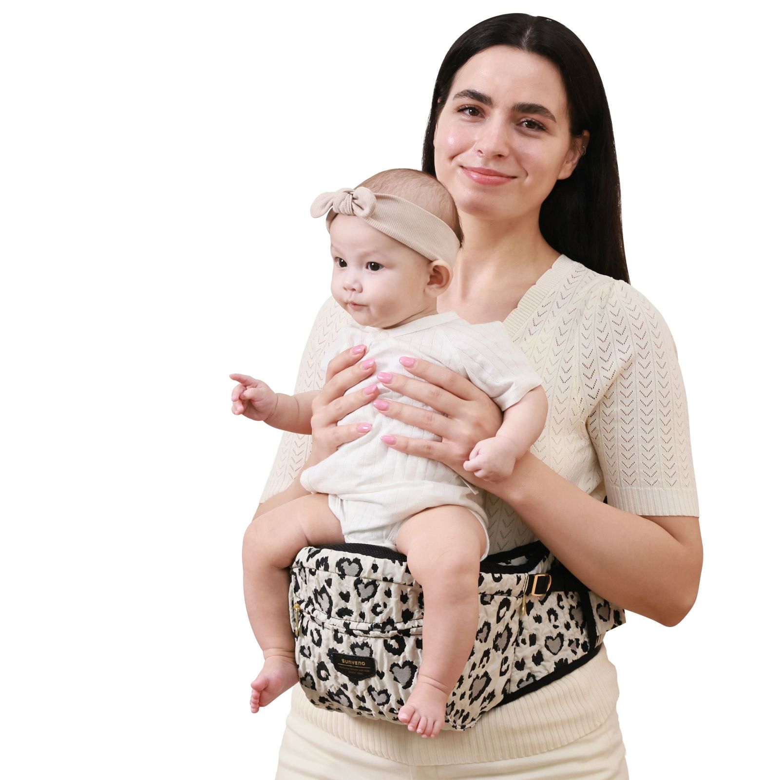 Ergonomic Baby Carrier - SUNVENO 베이비 캐리어 패션 레오파드 무늬